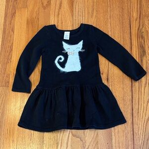 Black Dress with Cat Design